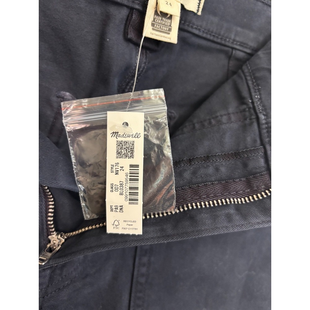 NWT Navy Madewell Women's The Darted Barrel-Leg Utility Workwear Pant 24 #NV176 - Picture 6 of 10